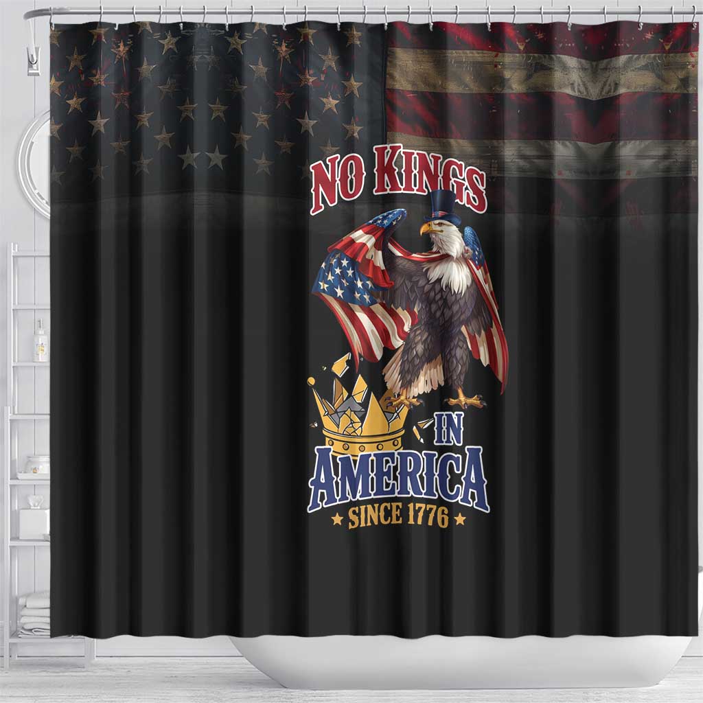 No Kings In America Since 1776 Shower Curtain Eagle Crushing Crown - Wonder Print Shop