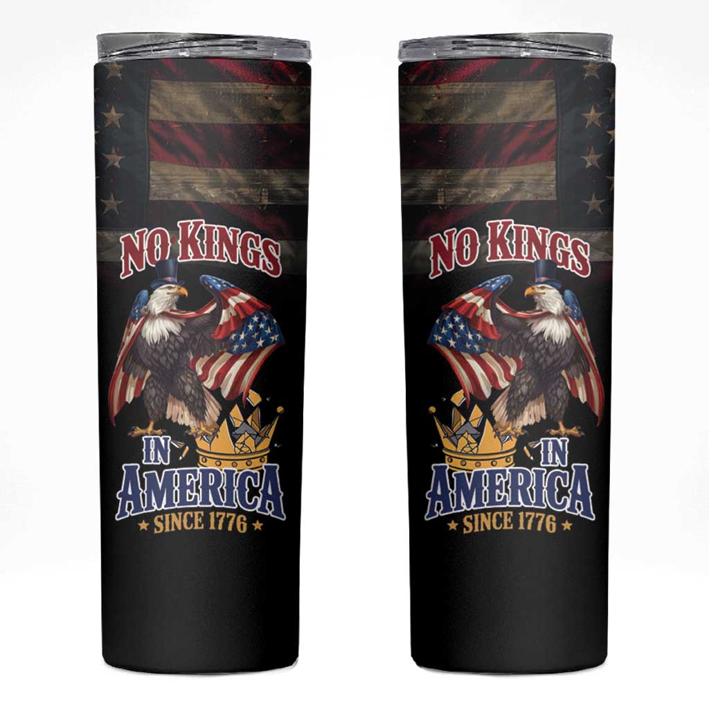 No Kings In America Since 1776 Skinny Tumbler Eagle Crushing Crown - Wonder Print Shop