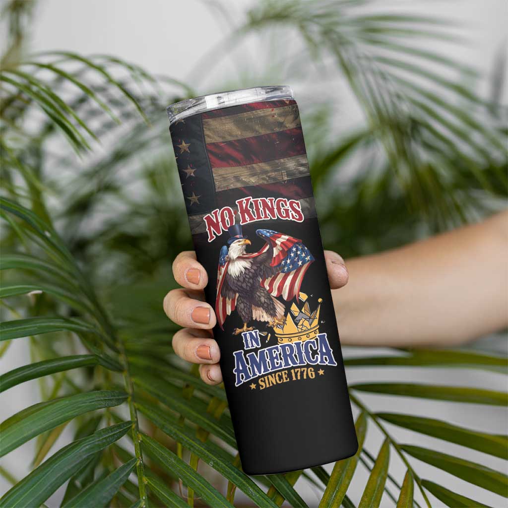 No Kings In America Since 1776 Skinny Tumbler Eagle Crushing Crown - Wonder Print Shop