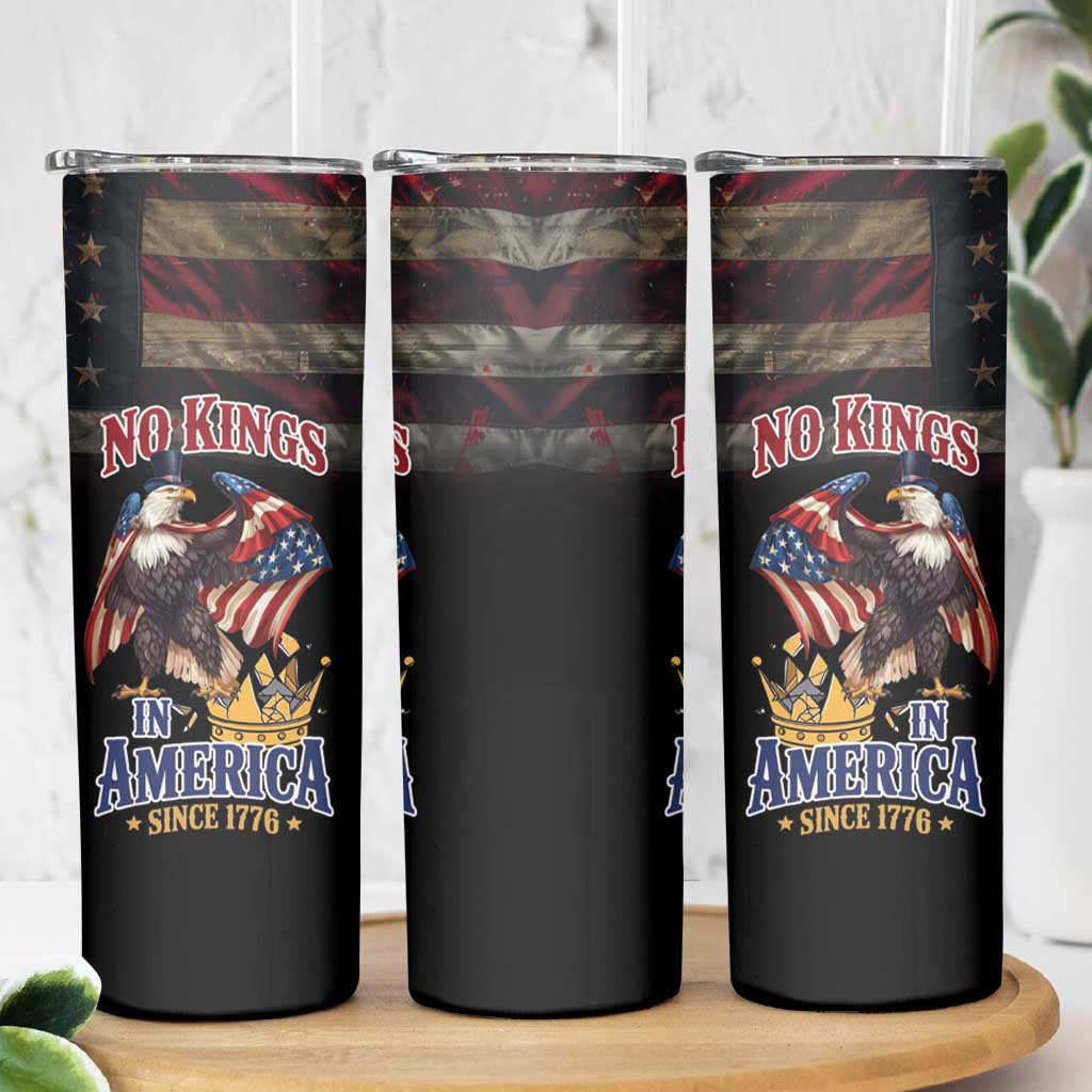 No Kings In America Since 1776 Skinny Tumbler Eagle Crushing Crown - Wonder Print Shop