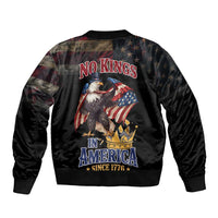 No Kings In America Since 1776 Sleeve Zip Bomber Jacket Eagle Crushing Crown - Wonder Print Shop