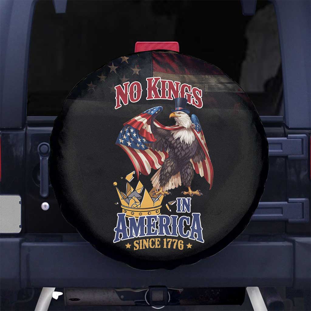 No Kings In America Since 1776 Spare Tire Cover Eagle Crushing Crown - Wonder Print Shop