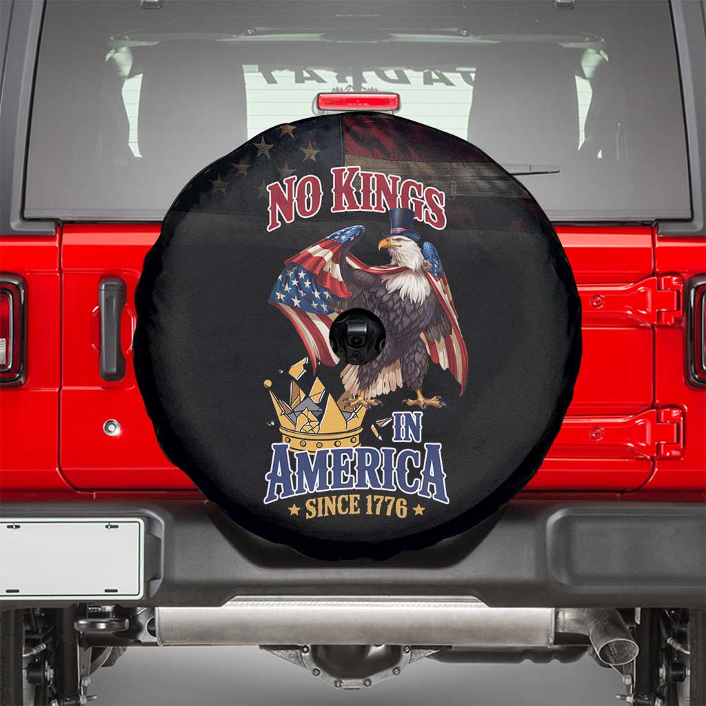 No Kings In America Since 1776 Spare Tire Cover Eagle Crushing Crown - Wonder Print Shop