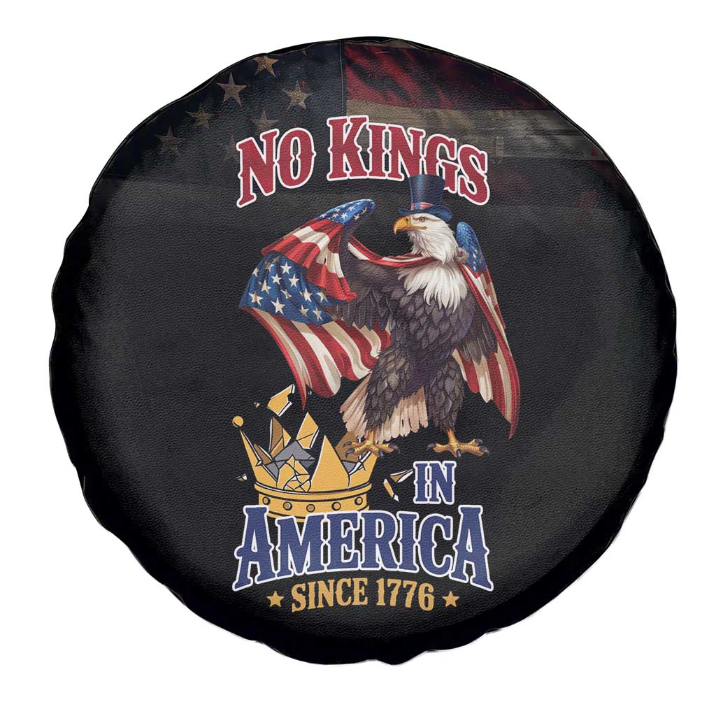 No Kings In America Since 1776 Spare Tire Cover Eagle Crushing Crown - Wonder Print Shop