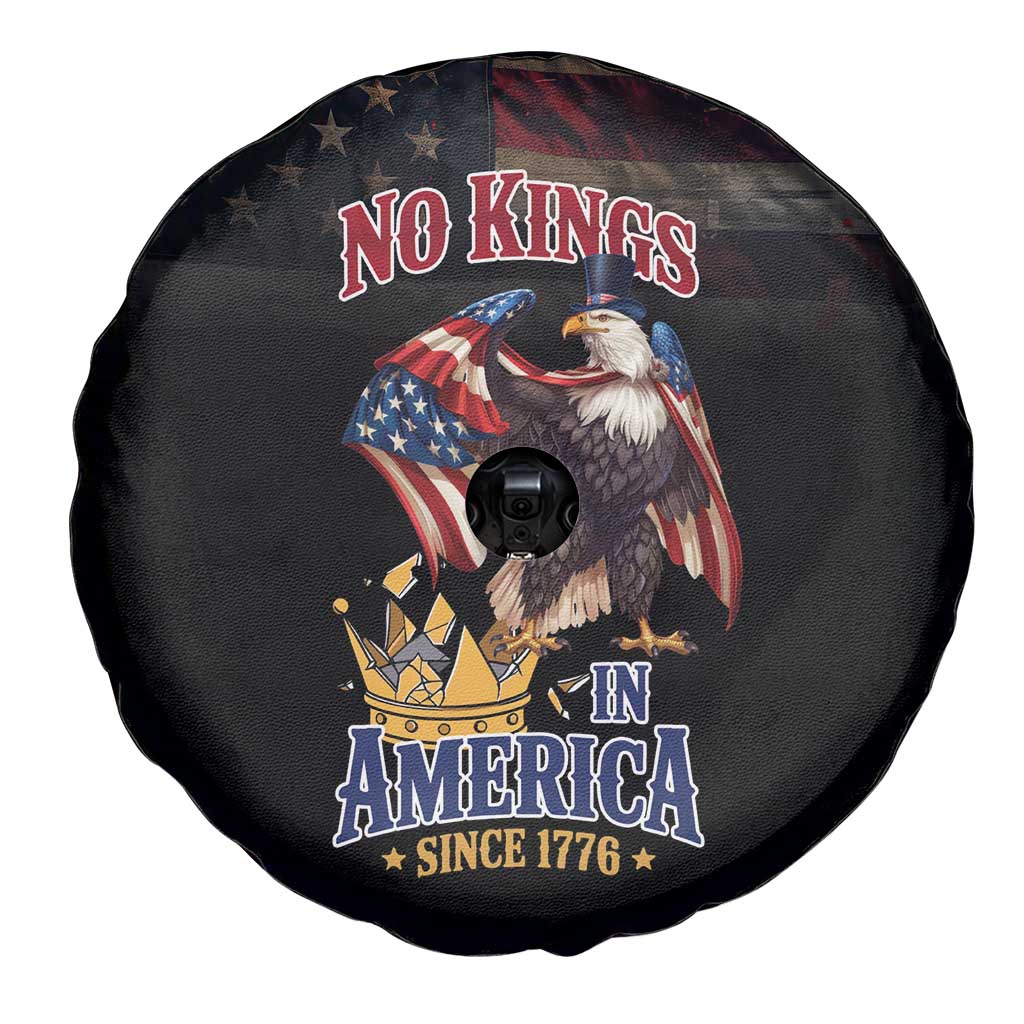 No Kings In America Since 1776 Spare Tire Cover Eagle Crushing Crown - Wonder Print Shop
