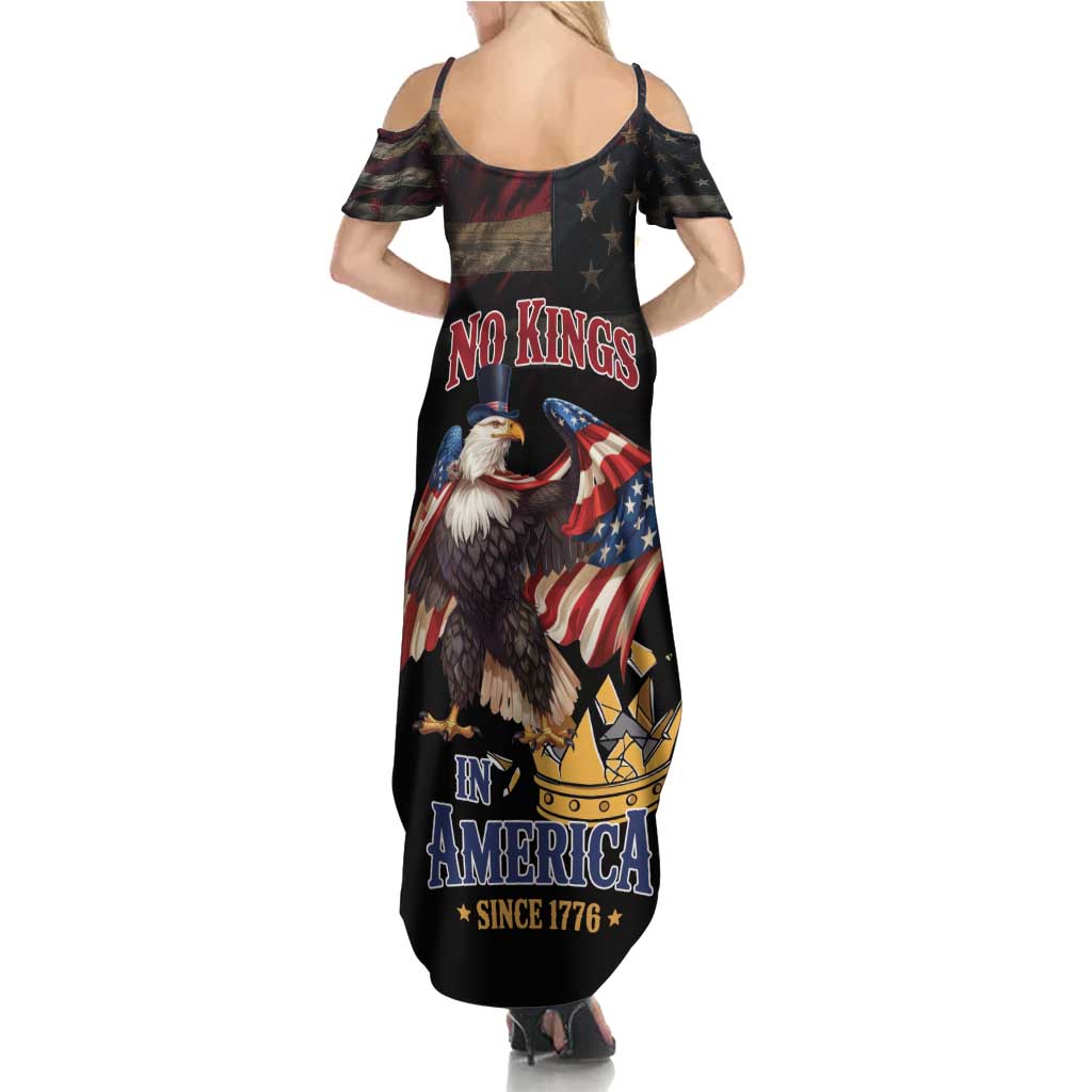 No Kings In America Since 1776 Summer Maxi Dress Eagle Crushing Crown - Wonder Print Shop