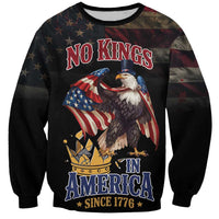 No Kings In America Since 1776 Sweatshirt Eagle Crushing Crown - Wonder Print Shop