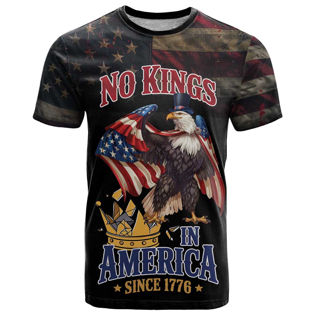 No Kings In America Since 1776 T Shirt Eagle Crushing Crown - Wonder Print Shop