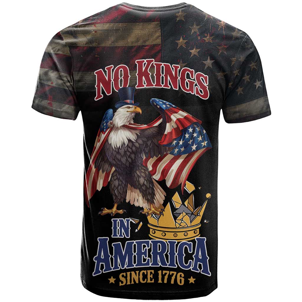No Kings In America Since 1776 T Shirt Eagle Crushing Crown - Wonder Print Shop