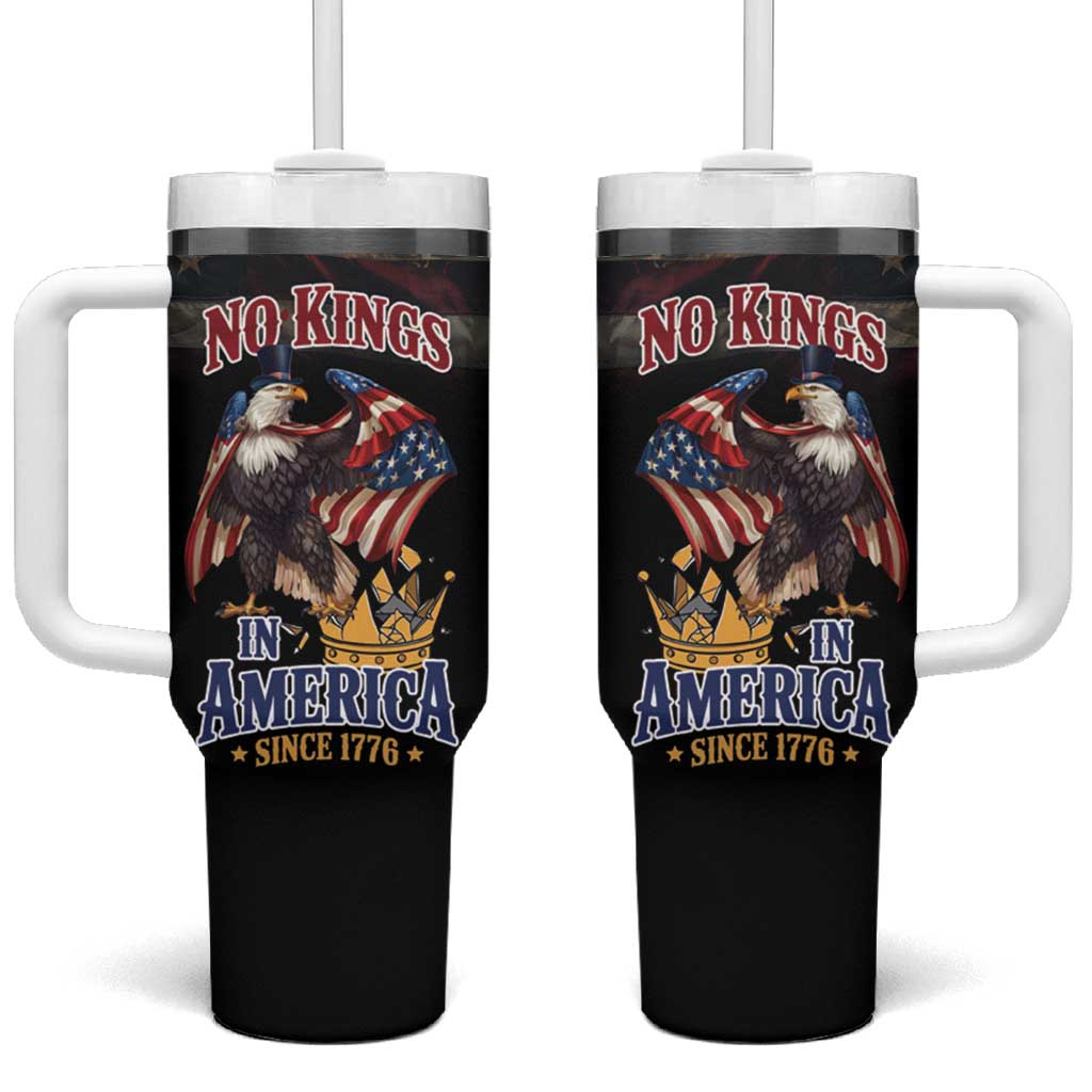 No Kings In America Since 1776 Tumbler With Handle Eagle Crushing Crown - Wonder Print Shop