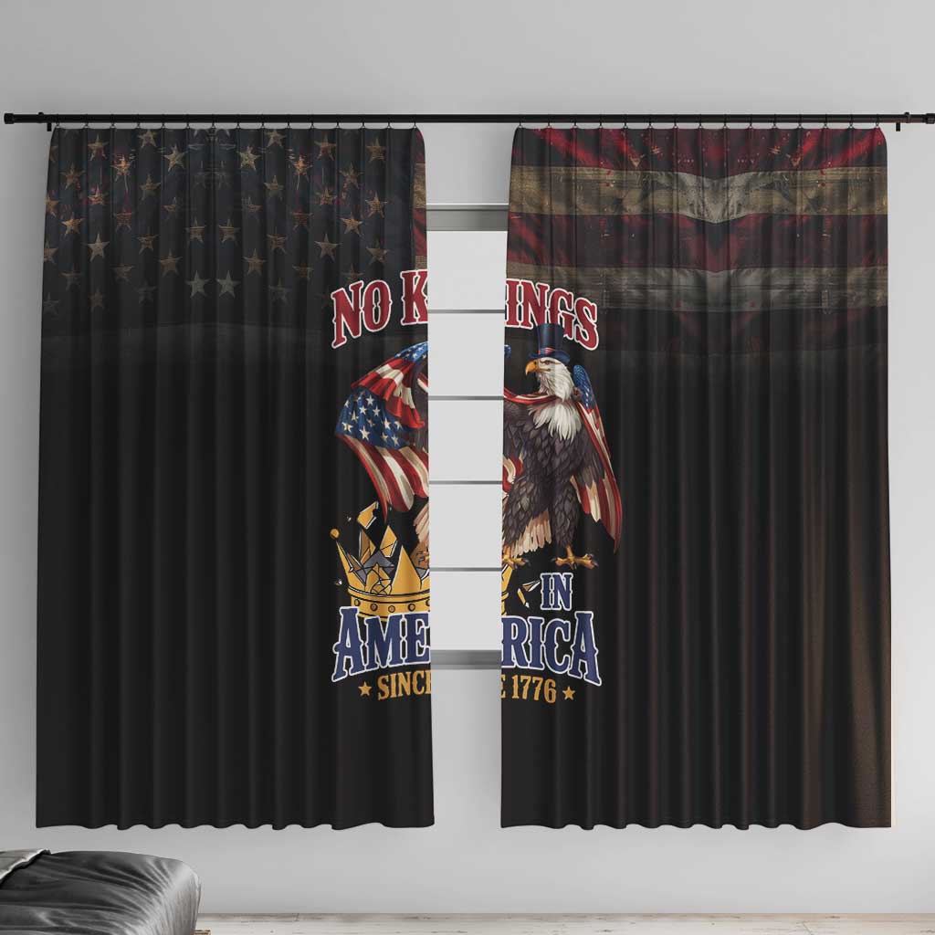 No Kings In America Since 1776 Window Curtain Eagle Crushing Crown - Wonder Print Shop