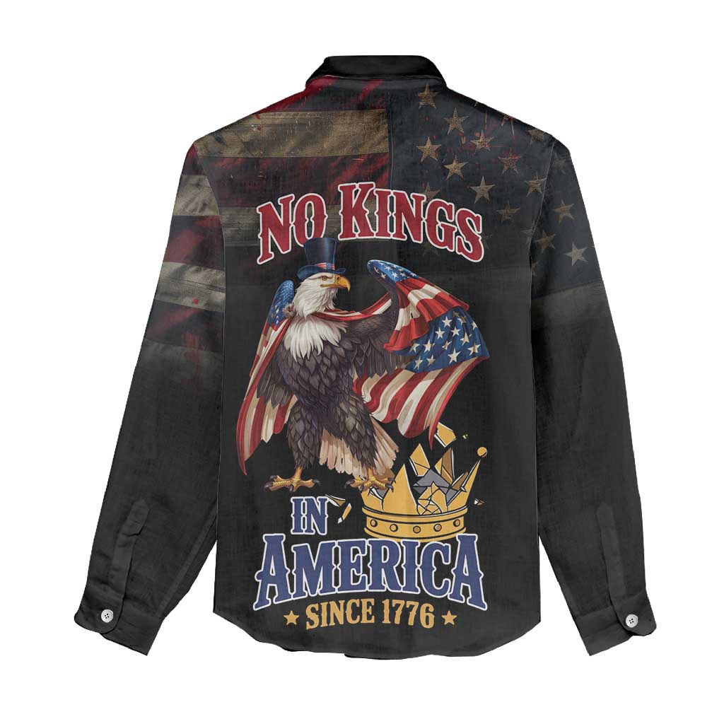 No Kings In America Since 1776 Women Casual Shirt Eagle Crushing Crown - Wonder Print Shop