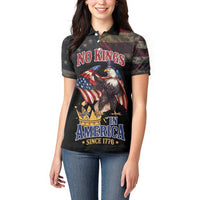 No Kings In America Since 1776 Women Polo Shirt Eagle Crushing Crown - Wonder Print Shop