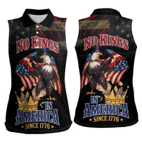 No Kings In America Since 1776 Women Sleeveless Polo Shirt Eagle Crushing Crown - Wonder Print Shop