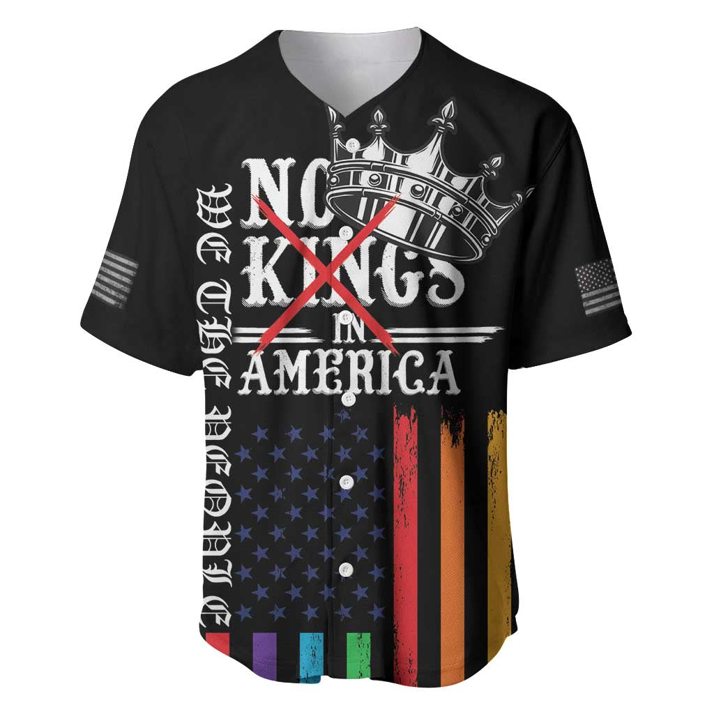 No Kings In America LGBT Baseball Jersey We the People Say No - Wonder Print Shop