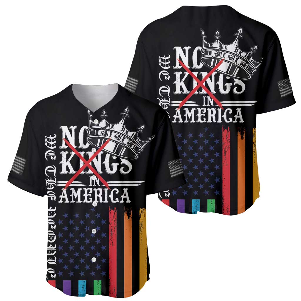 No Kings In America LGBT Baseball Jersey We the People Say No - Wonder Print Shop