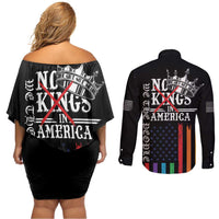 No Kings In America LGBT Couples Matching Off Shoulder Short Dress and Long Sleeve Button Shirt We the People Say No - Wonder Print Shop
