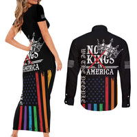 No Kings In America LGBT Couples Matching Short Sleeve Bodycon Dress and Long Sleeve Button Shirt We the People Say No - Wonder Print Shop