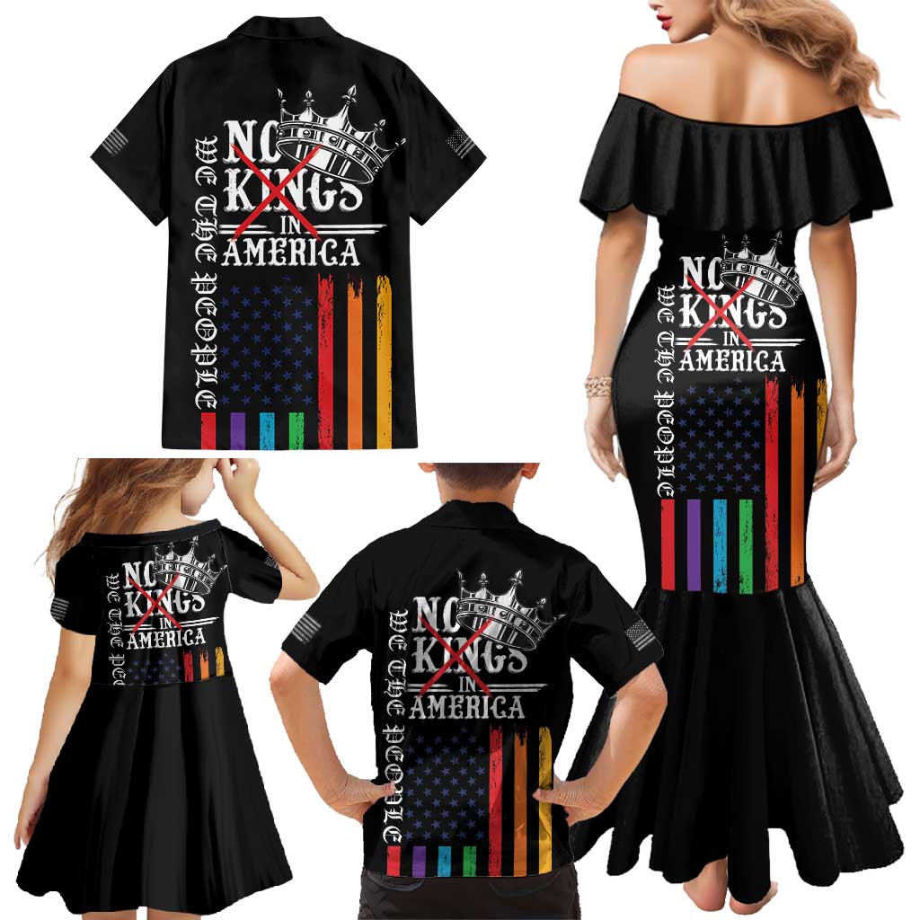No Kings In America LGBT Family Matching Mermaid Dress and Hawaiian Shirt We the People Say No - Wonder Print Shop