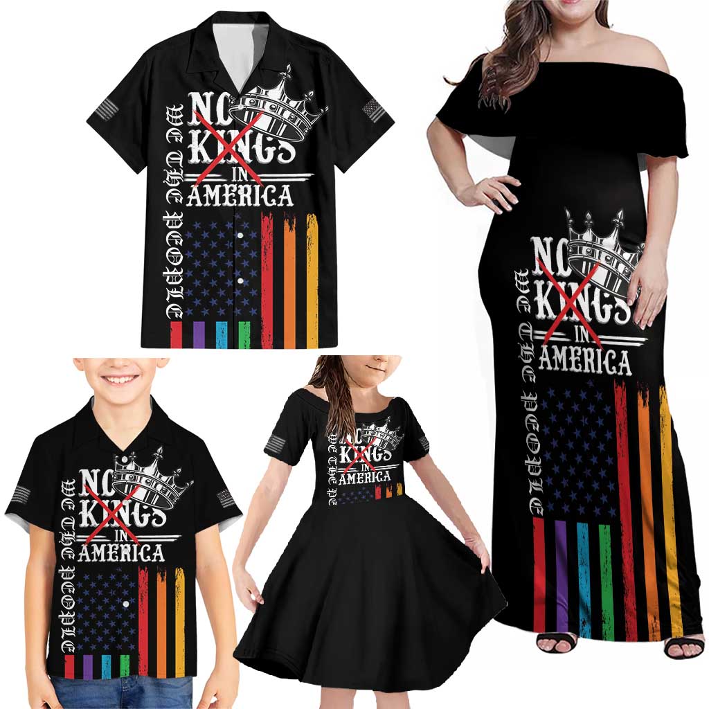 No Kings In America LGBT Family Matching Off Shoulder Maxi Dress and Hawaiian Shirt We the People Say No - Wonder Print Shop