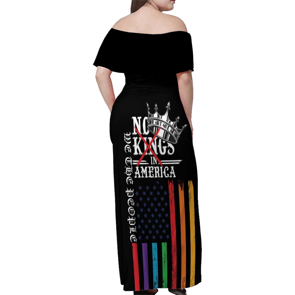No Kings In America LGBT Family Matching Off Shoulder Maxi Dress and Hawaiian Shirt We the People Say No - Wonder Print Shop