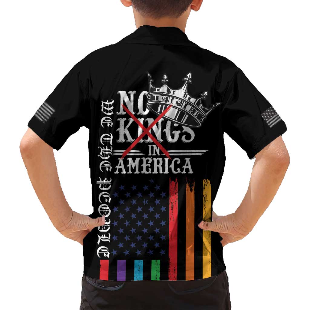 No Kings In America LGBT Family Matching Off Shoulder Short Dress and Hawaiian Shirt We the People Say No - Wonder Print Shop