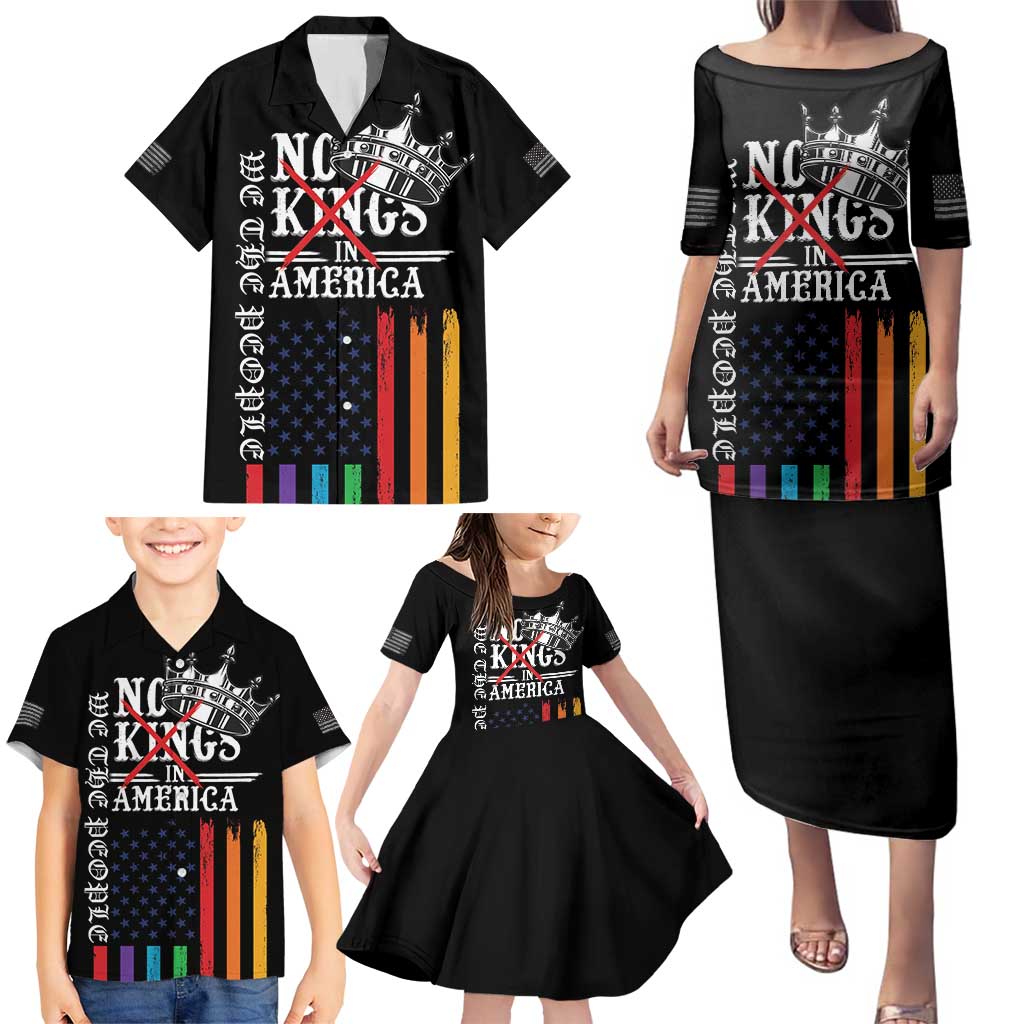 No Kings In America LGBT Family Matching Puletasi and Hawaiian Shirt We the People Say No - Wonder Print Shop