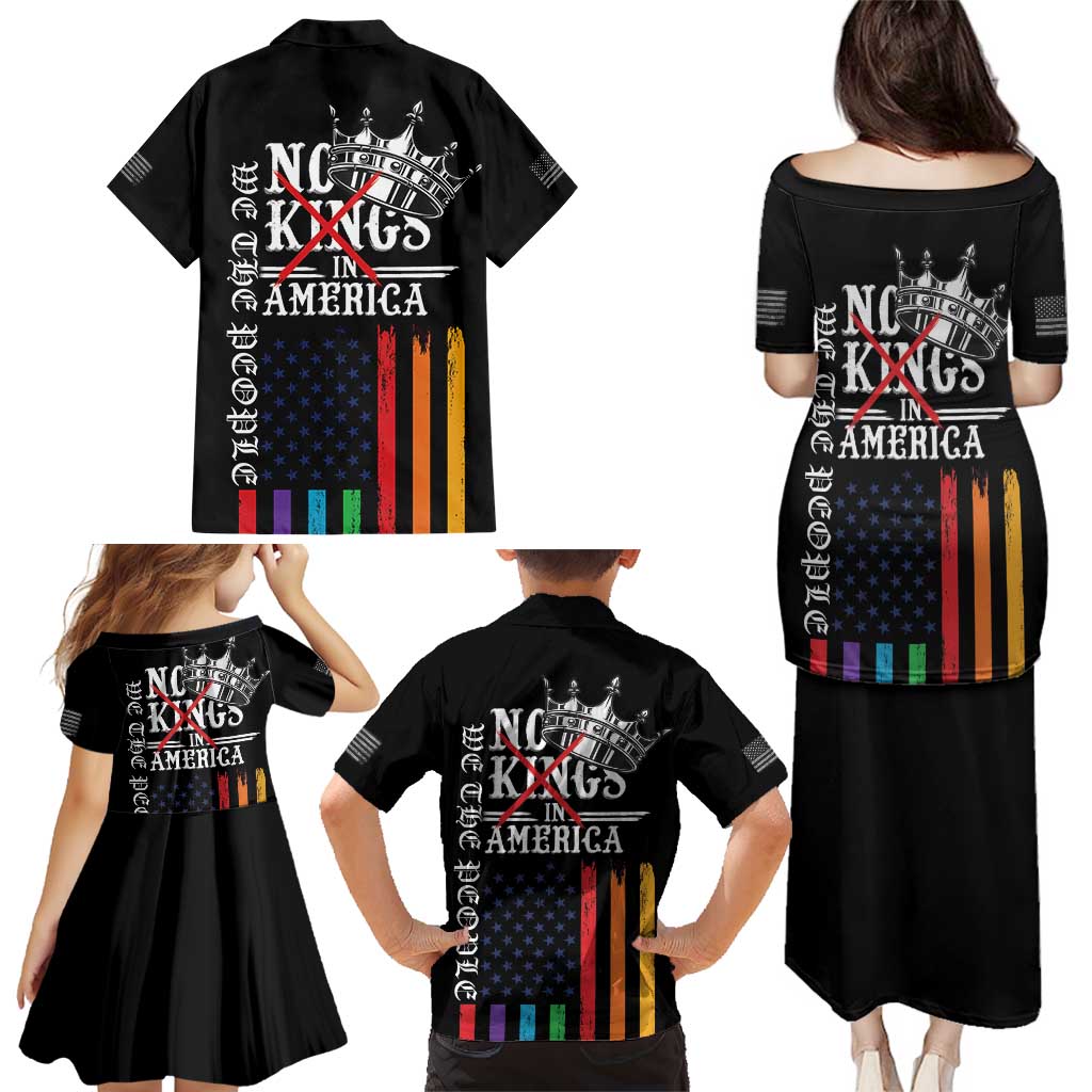 No Kings In America LGBT Family Matching Puletasi and Hawaiian Shirt We the People Say No - Wonder Print Shop