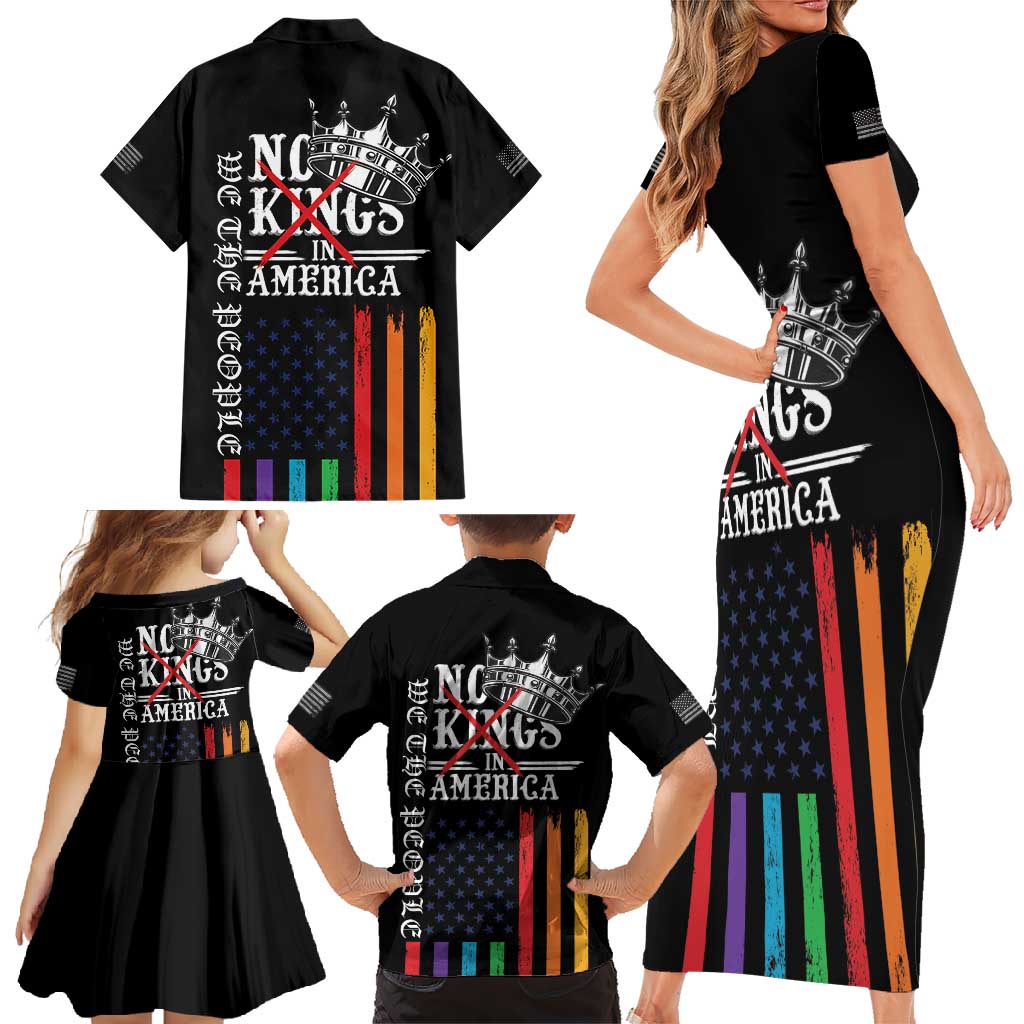 No Kings In America LGBT Family Matching Short Sleeve Bodycon Dress and Hawaiian Shirt We the People Say No - Wonder Print Shop