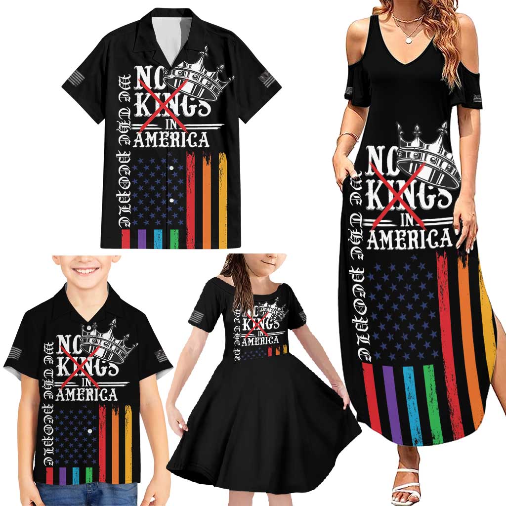 No Kings In America LGBT Family Matching Summer Maxi Dress and Hawaiian Shirt We the People Say No - Wonder Print Shop