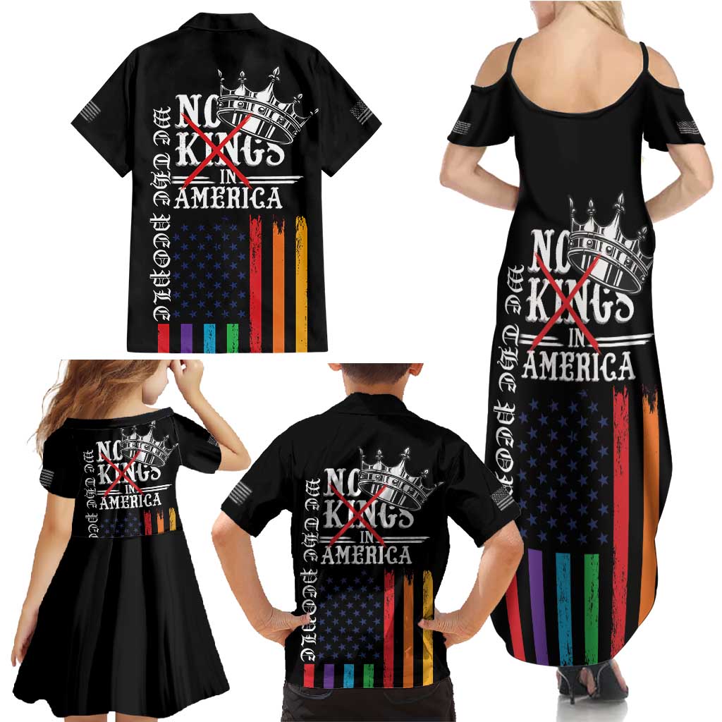 No Kings In America LGBT Family Matching Summer Maxi Dress and Hawaiian Shirt We the People Say No - Wonder Print Shop