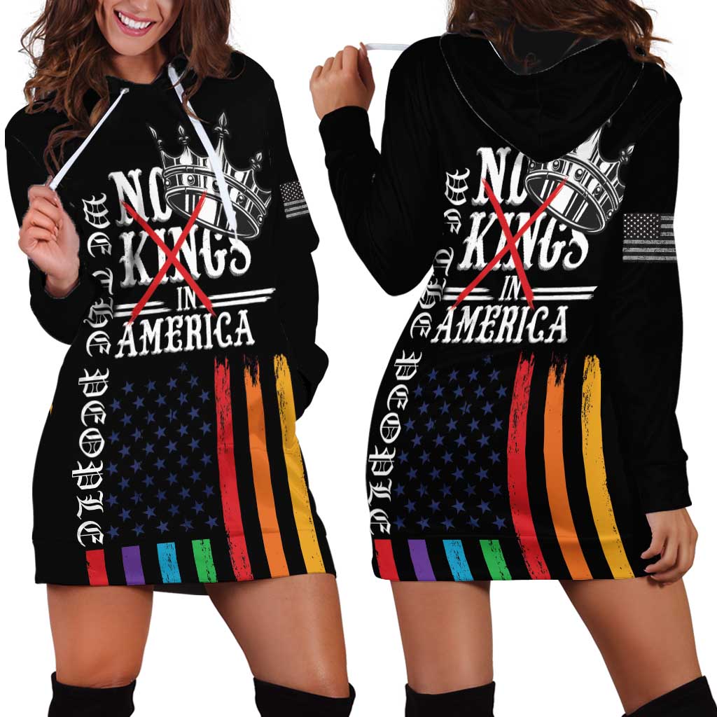 No Kings In America LGBT Hoodie Dress We the People Say No - Wonder Print Shop