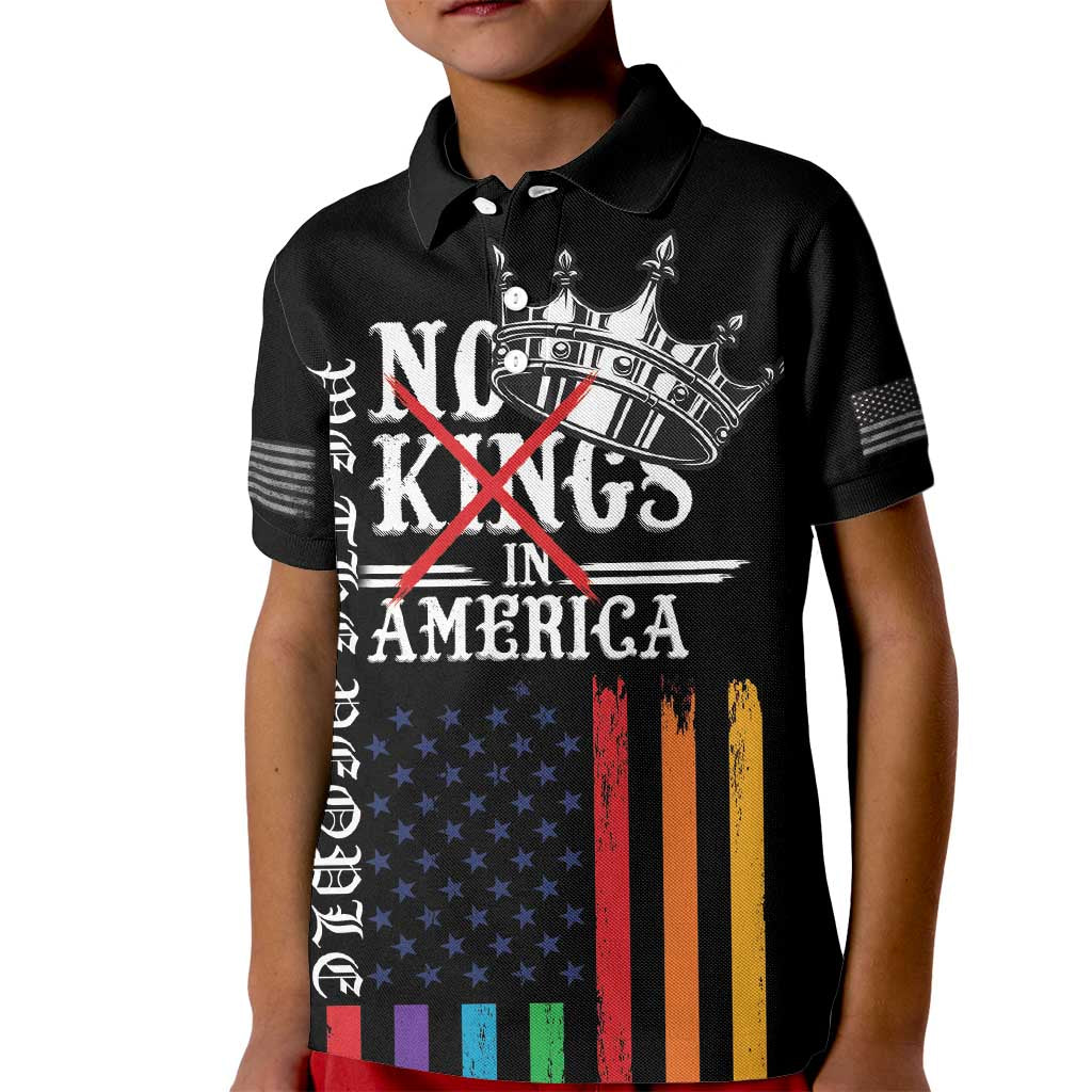 No Kings In America LGBT Kid Polo Shirt We the People Say No - Wonder Print Shop