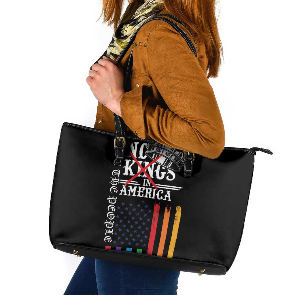 No Kings In America LGBT Leather Tote Bag We the People Say No - Wonder Print Shop