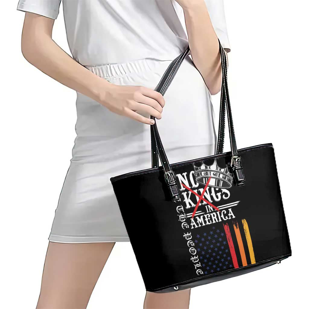 No Kings In America LGBT Leather Tote Bag We the People Say No - Wonder Print Shop