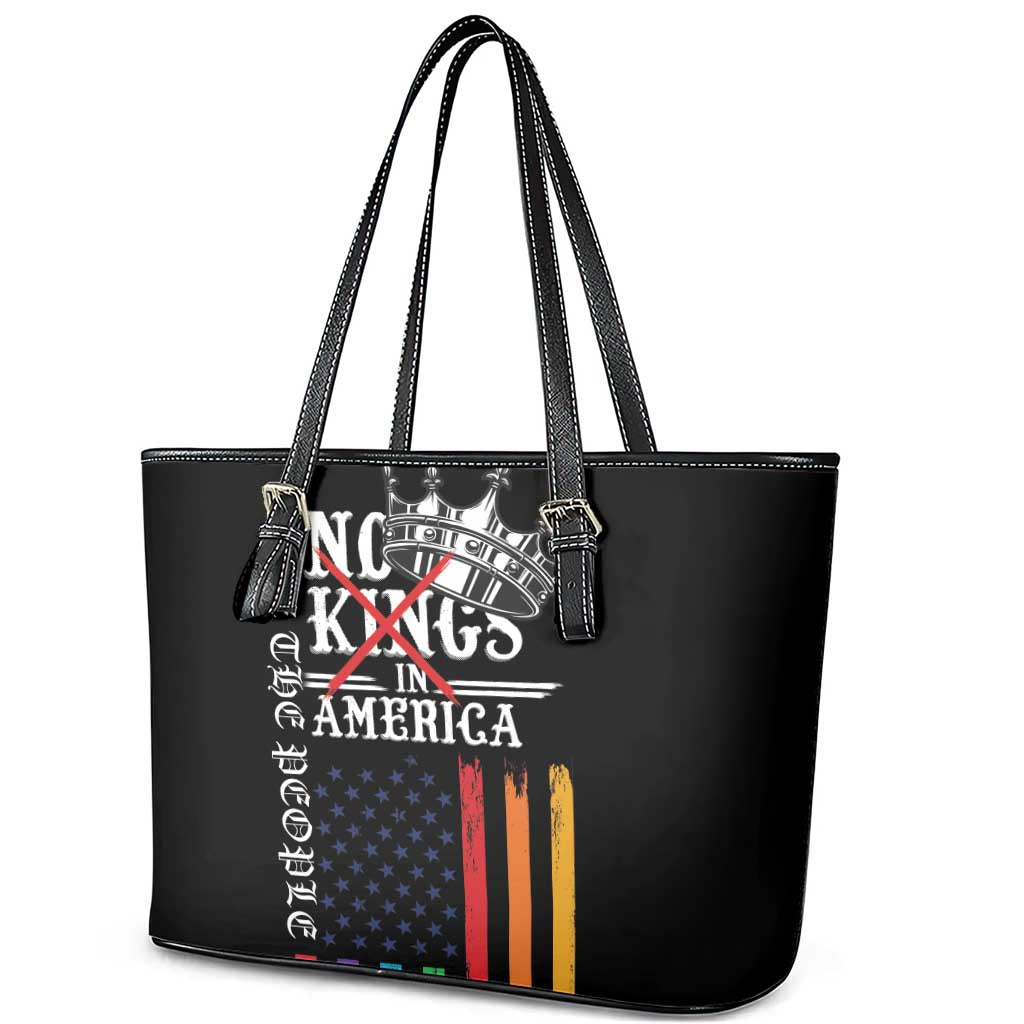 No Kings In America LGBT Leather Tote Bag We the People Say No - Wonder Print Shop