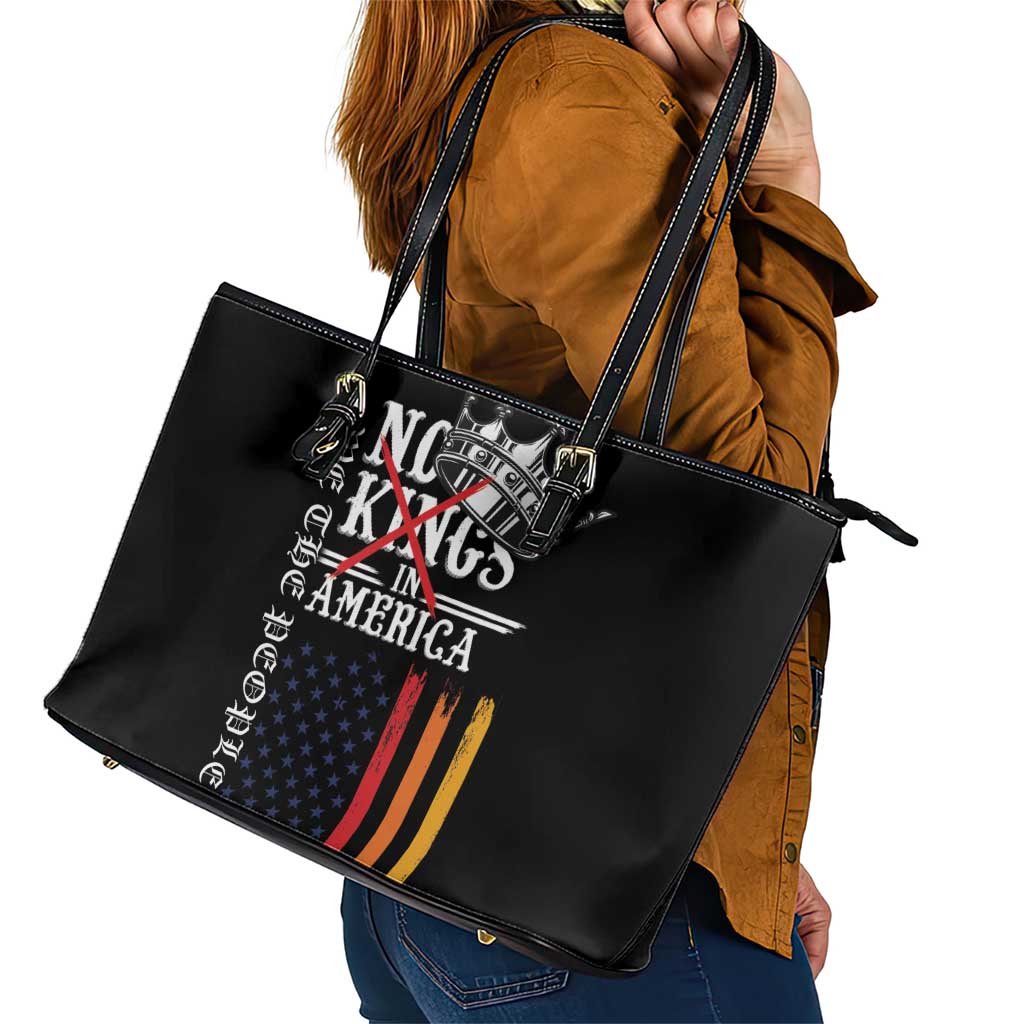 No Kings In America LGBT Leather Tote Bag We the People Say No - Wonder Print Shop