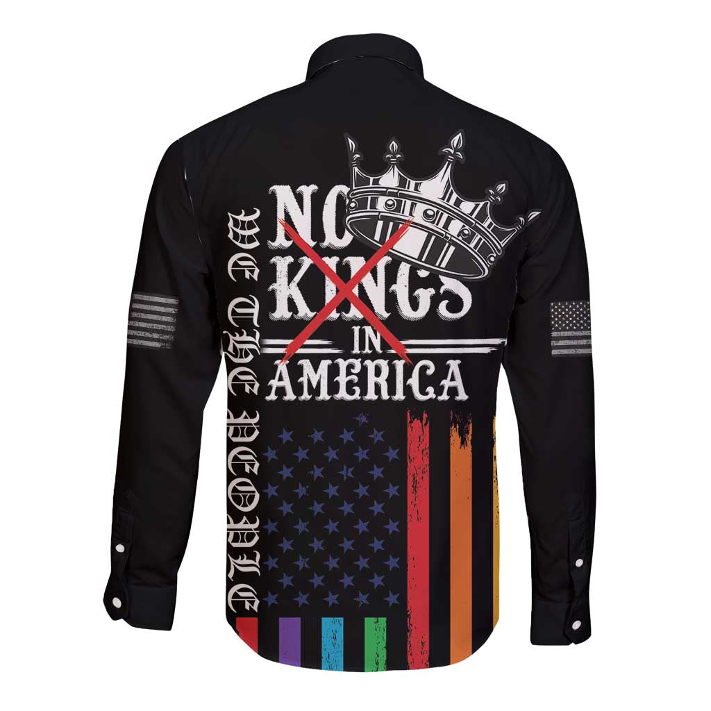 No Kings In America LGBT Long Sleeve Button Shirt We the People Say No - Wonder Print Shop