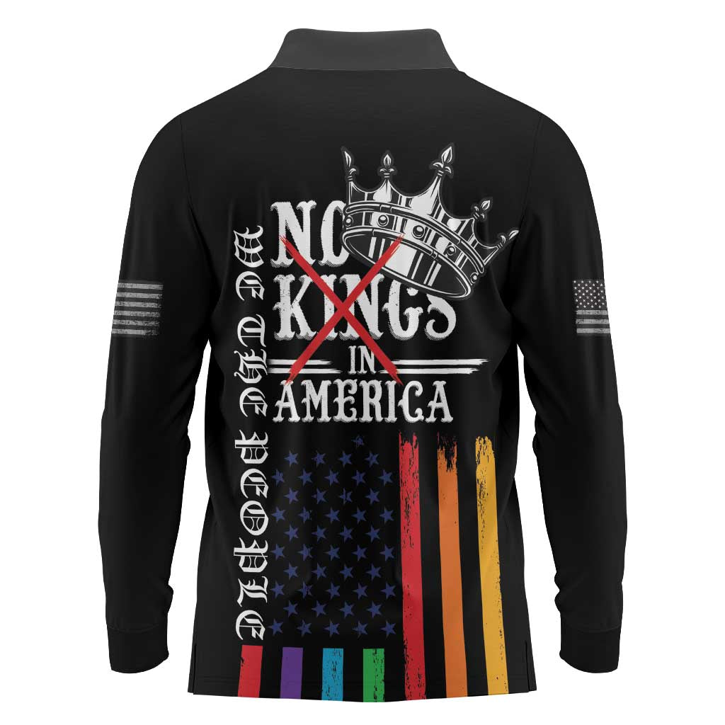 No Kings In America LGBT Long Sleeve Polo Shirt We the People Say No - Wonder Print Shop