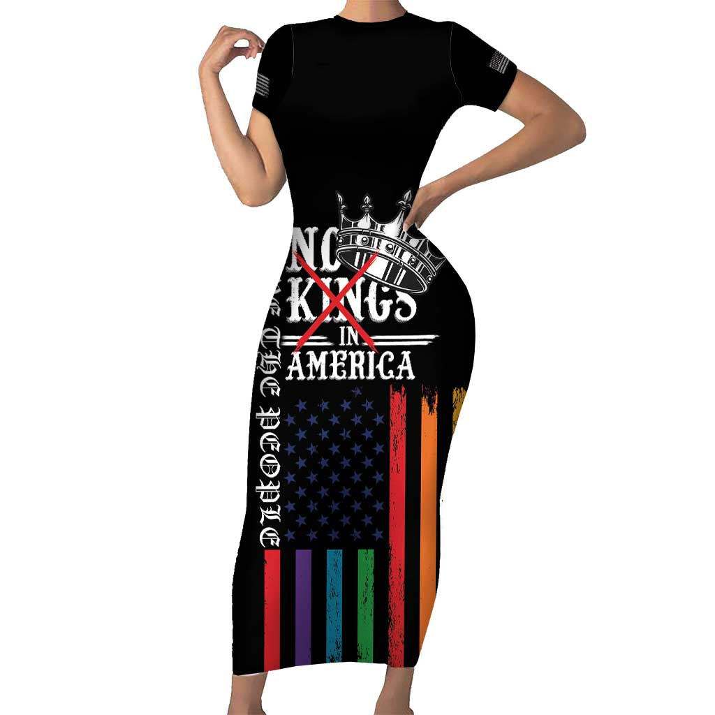 No Kings In America LGBT Short Sleeve Bodycon Dress We the People Say No - Wonder Print Shop
