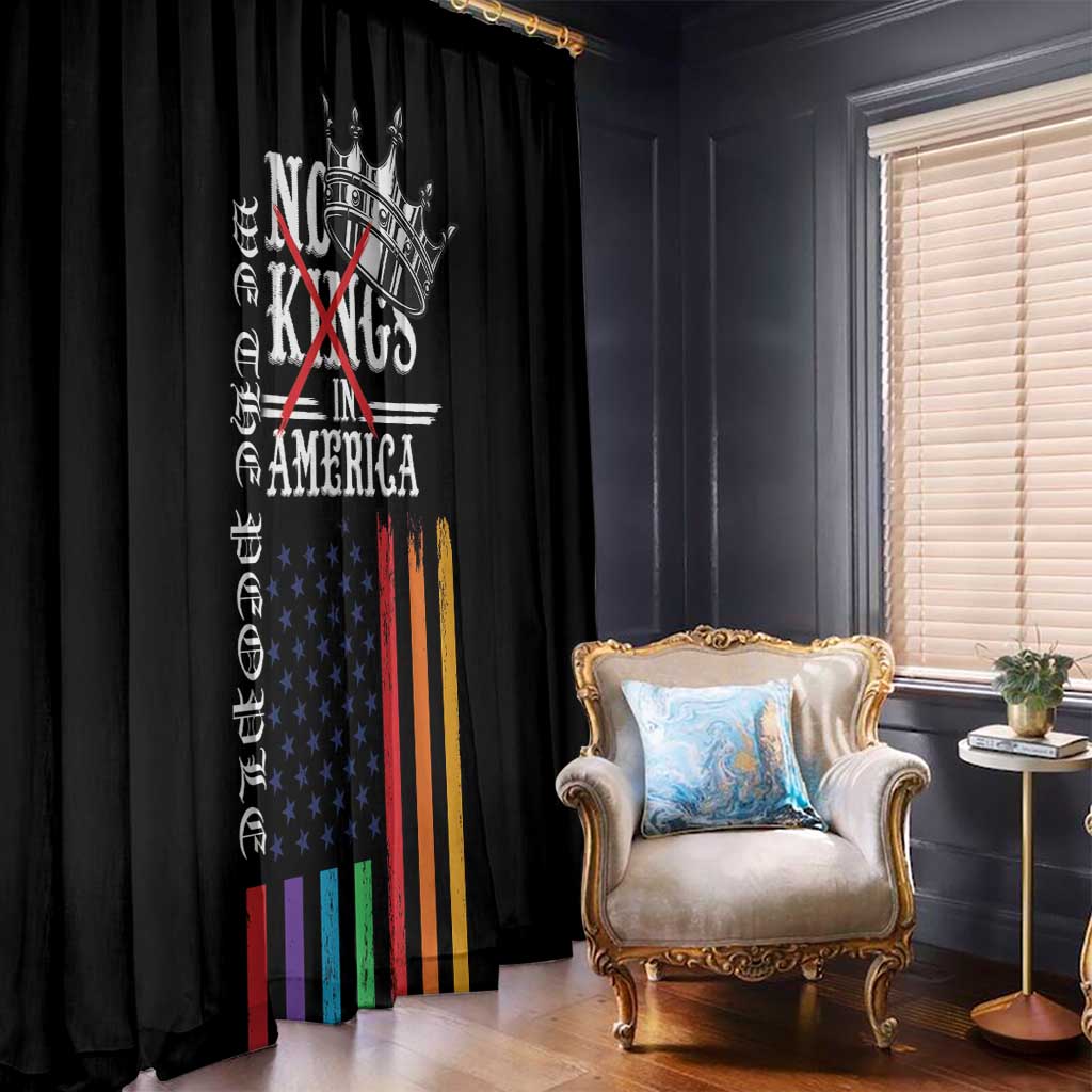 No Kings In America LGBT Window Curtain We the People Say No - Wonder Print Shop