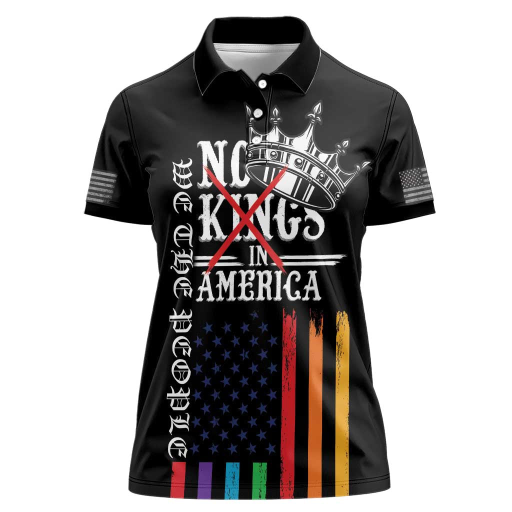 No Kings In America LGBT Women Polo Shirt We the People Say No - Wonder Print Shop