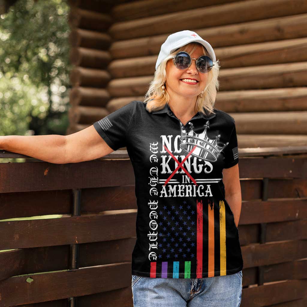 No Kings In America LGBT Women Polo Shirt We the People Say No - Wonder Print Shop