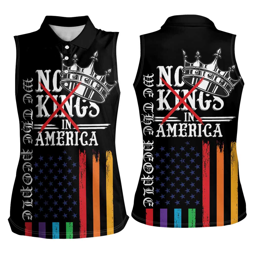 No Kings In America LGBT Women Sleeveless Polo Shirt We the People Say No - Wonder Print Shop