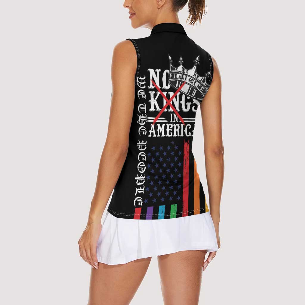 No Kings In America LGBT Women Sleeveless Polo Shirt We the People Say No - Wonder Print Shop