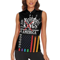 No Kings In America LGBT Women Sleeveless Polo Shirt We the People Say No - Wonder Print Shop
