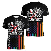 No Kings In America LGBT Women V-Neck T-Shirt We the People Say No - Wonder Print Shop