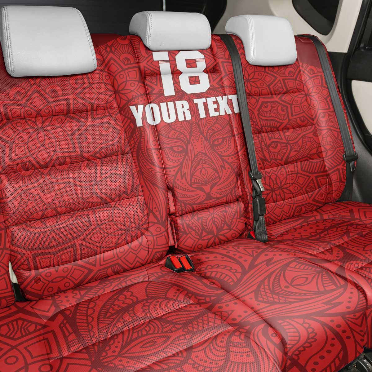 Custom Czech Republic Football Red Version Back Car Seat Cover Go Champion Sporty Style LT18