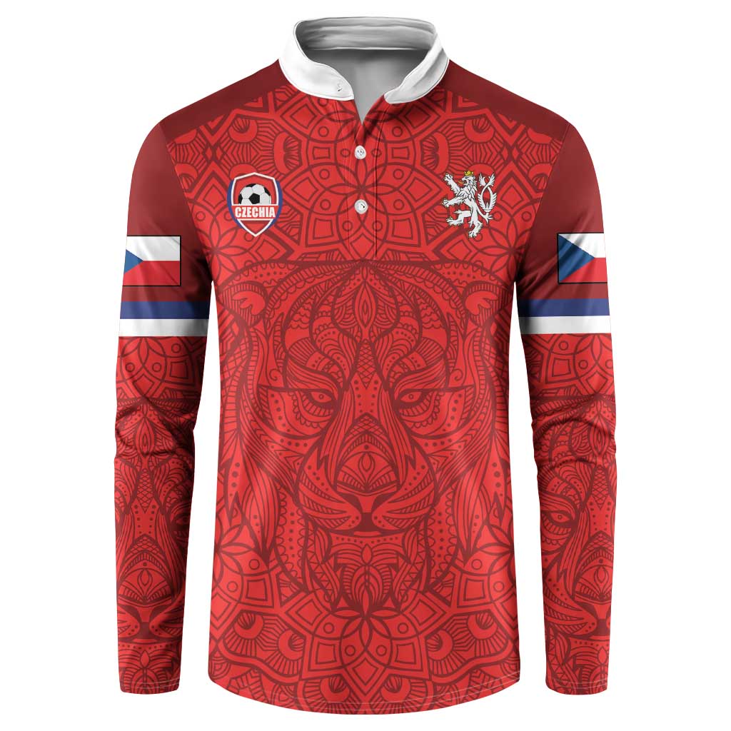 Custom Czech Republic Football Red Version Button Sweatshirt Go Champion Sporty Style LT18