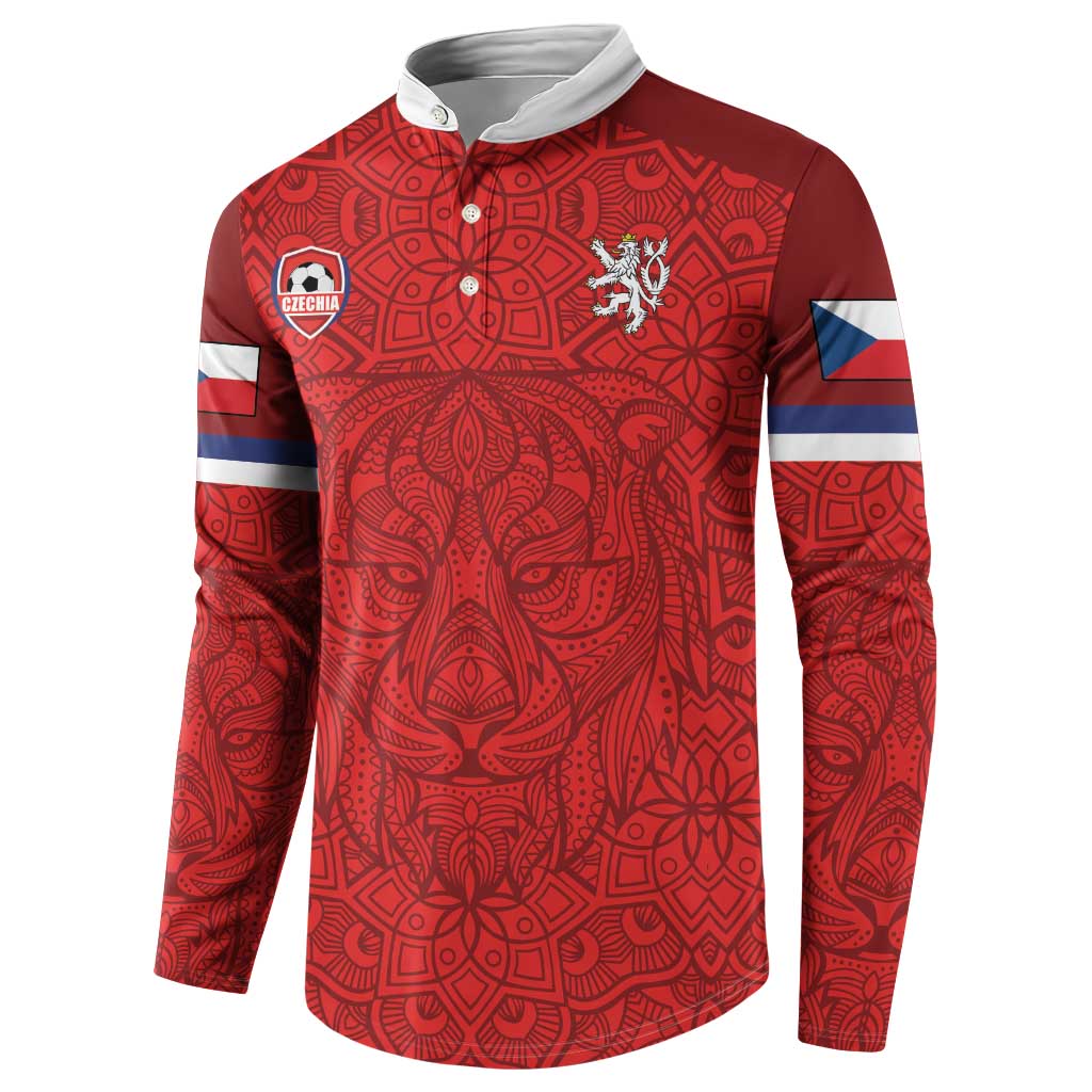 Custom Czech Republic Football Red Version Button Sweatshirt Go Champion Sporty Style LT18